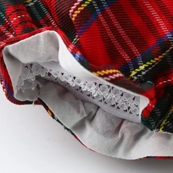 Dream Cradle,Spanish Baby Girls Outfit,Baby Vintage Tartan Dress,Baby Tartan Peplum Set with Bonnet,Baby Handmade Plaid Outfit (7)_