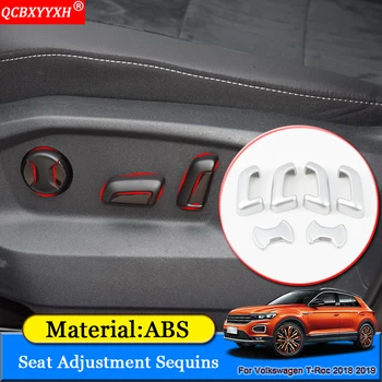 

QCBXYYXH For Volkswagen T-Roc 2018 2019 Car-styling ABS Car Interior Seat Adjustment Decoration Sequins Stickers Car Accessories