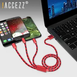 ACCEZZ 3 в 1 usb кабель для зарядки Micro Тип C освещение зарядки Кабели для iPhone 7 8 X XS MAX XR Android Xiaomi 2A шнур