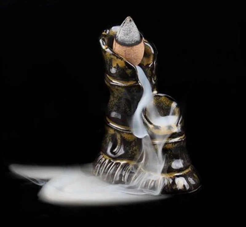

Small Backflow Tea Ceramic Incense Burner Holder "Steadily High" Bamboo Shape Figurine India Mandala Crafts Decor Miniatures P15