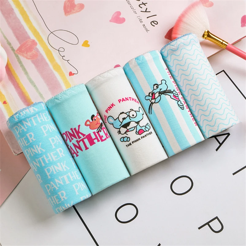 Panties for women cotton girl briefs Pink Panther print cartoon underwear female underpants sexy lingerie ladies panty intimate