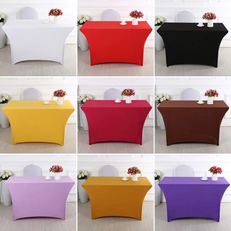 Cena 8Ft prostokątny Obrus Elastan Lycra Stretch Tabeli Pokrywy Podkład 6Ft 4Ft CR 909