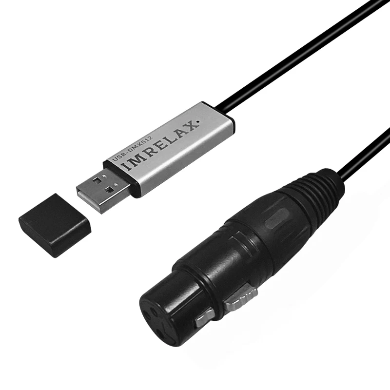 IMRELAX Горячая USB к DMX Интерфейсный Кабель-адаптер 110 см сценический светильник PC DMX512 контроллер диммер DMX USB преобразователь сигнала