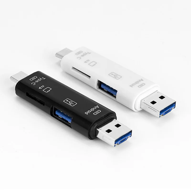 

3 in 1 Type-C Card Reader Micro USB Type-C Flash Drive Adapter Connector High Speed TF Memory Card Reader for Macbook Phone OTG