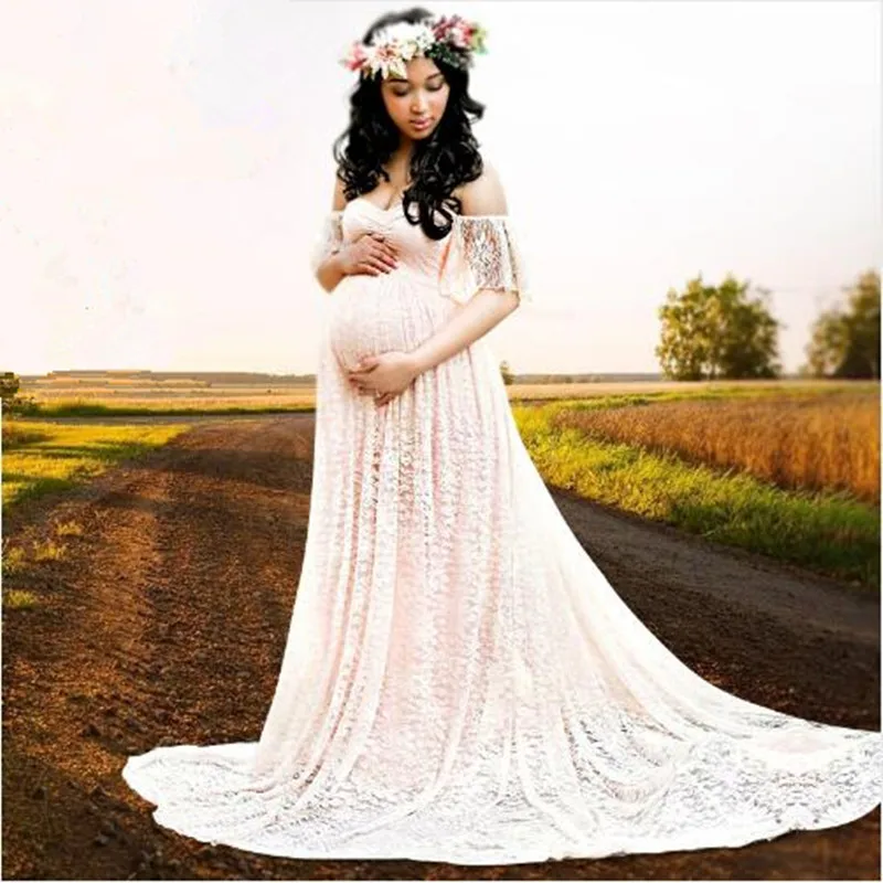 Maternity Photography Props Fashion Pregnancy Women Gown ...