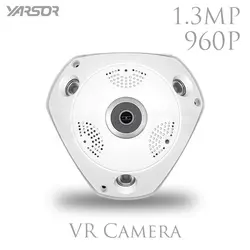 VR360S2E 360 градусов рыбий глаз WI-FI Камера 960 P Беспроводной панорамный безопасности IP Камера 1.3MP охранных видеонаблюдения Камера