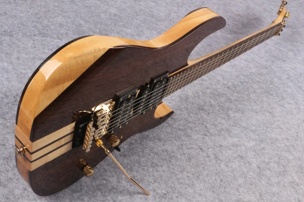 

Best quality Chinese custom 6 Strings neck Thru Electric Guitar with Floyed rose, gold hardware free shipping