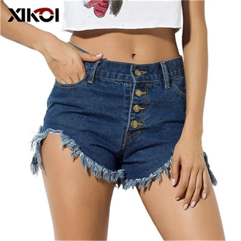 XIKOI Casual Denim Shorts Summer New Arrival Button Tassel Short Ladies Pocket Denim For Women 2018 Sexy Girl Hot Shorts Women XIKOI Casual Denim Shorts Summer New Arrival Button Tassel Short Ladies Pocket Denim For Women 2018 Sexy Girl Hot Shorts Women