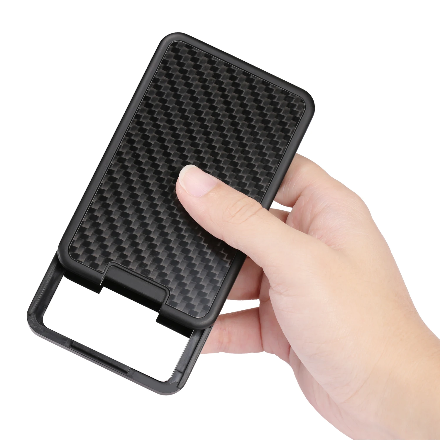 Cizicoco RFID Блокировка раздвижной кошелек держатель для карт пластиковый кошелек для денег и карт из углеродного волокна для мужчин женщин мужчин и женщин