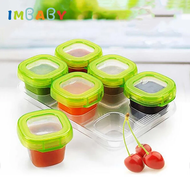 

IMBABY 6/4Pcs Set Baby Food Container Food Crisper Storage Box Baby Milk Box Baby Food Supplement Crisper Lunch Snack Tableware