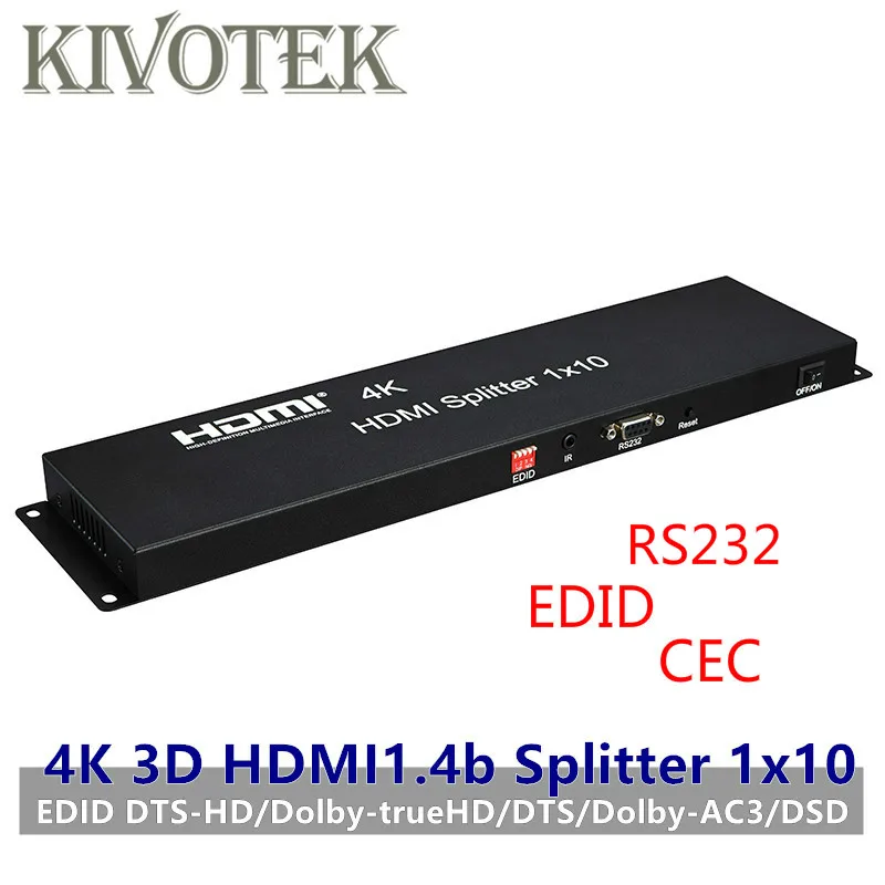 

HDMI Splitter 1x10 Adapter 4K 3D EDID Amplifier HDMI Switcher 1 to 10 Displays Female Connectors for HDTV Display Free Shipping