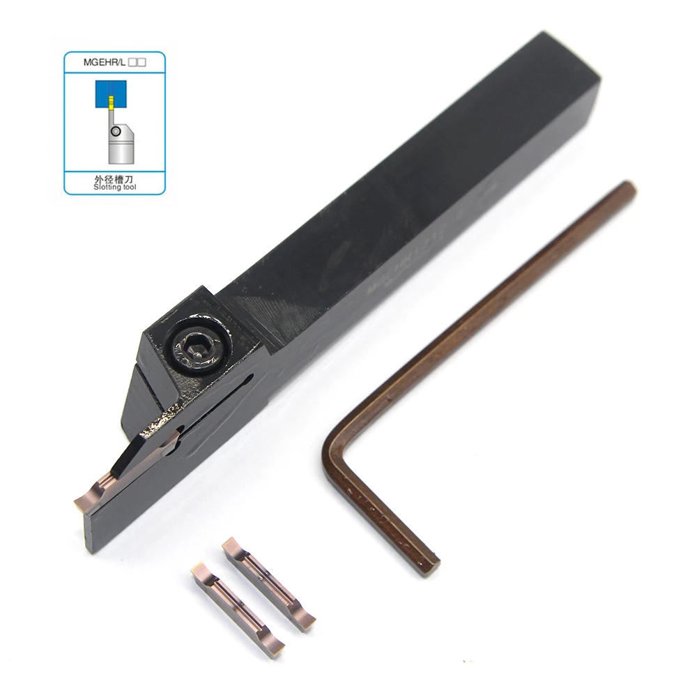 

1pc MGEHR1212-2 Tool Holder Boring Bar with 10pcs MGMN200-G PC9030 Inserts and Wrench For Lathe Turning Tools