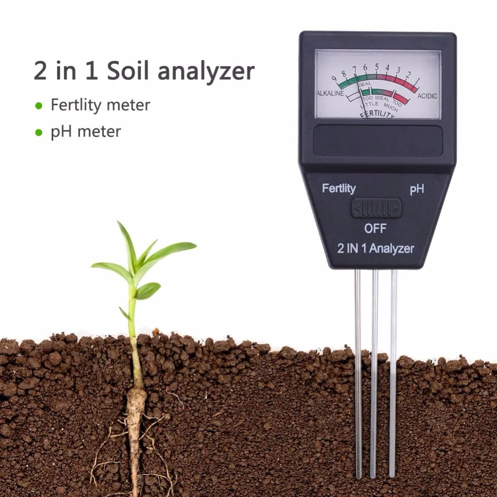 2 in 1 Soil Moisture Sensor Meter Plant Fertile PH Tester