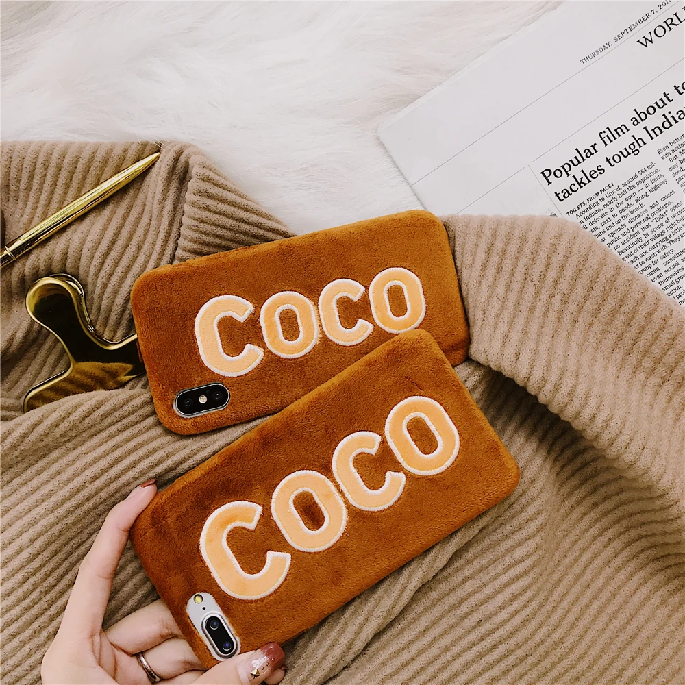 Cloth woven embroid COCO Soft case for iphone 6 6S plus 7 7plus10 X XS XR MAX phone luxury Ultra-thin Canvas Silicone |