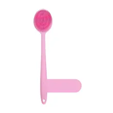 Мягкая силиконовая кисть для ванны, щетка для тела с длинной ручкой, щетка для душа, скраб для тела, Очищающий скраб для спины