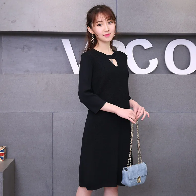 

Jumper Pullover Tops long Winter Women Ladies Warm Brief Clothing sweater dress