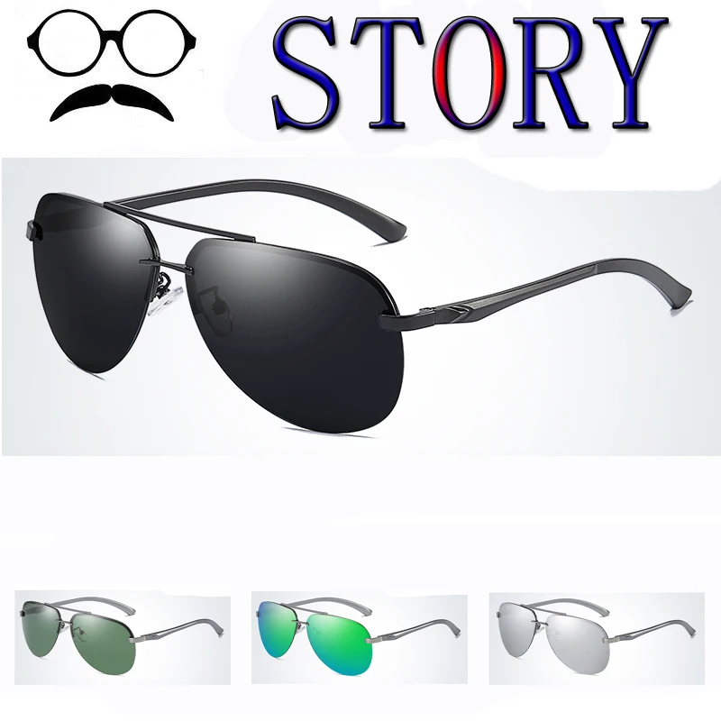 

Polarized sunglasses spring Aluminum magnesium classic Oversized Male Eyewear Driving goggles UV400 Fishing Oculos Masculino