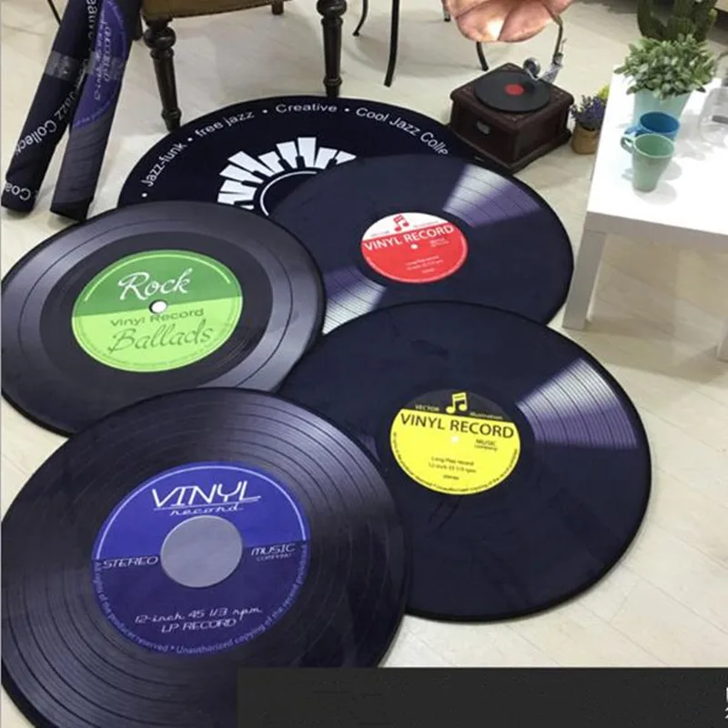 Винтаж 3D пластинка круглый ковер пол ковер для гостинной спальни мягкий диван коврик детской комнаты кухни покрывало для постели круглый ковер