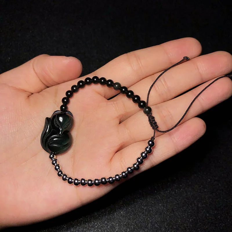 Jewelry Fox Bracelet Mens Beaded Copper Bracelets Natural Stone Rainbow Fox Crystal Bracelet Can Be Adjustable For Women 2019