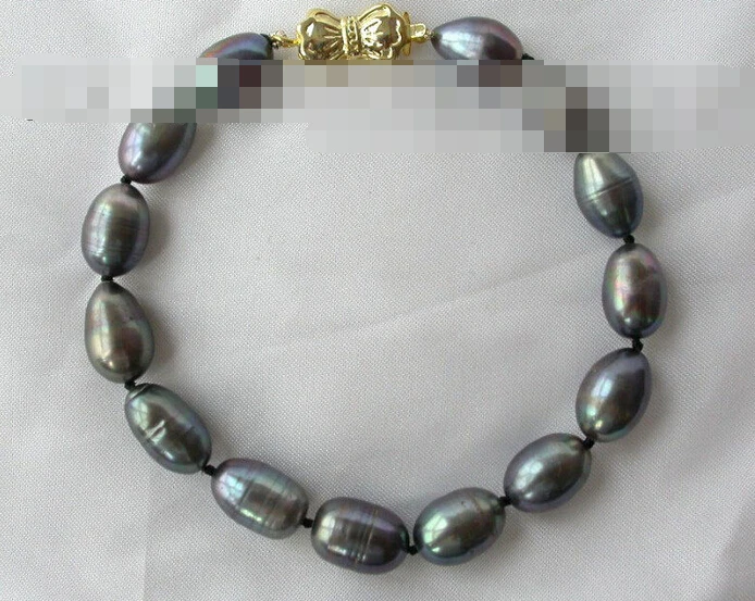 

free shipping 01058 black baroque freshwater cultured pearl bracelet