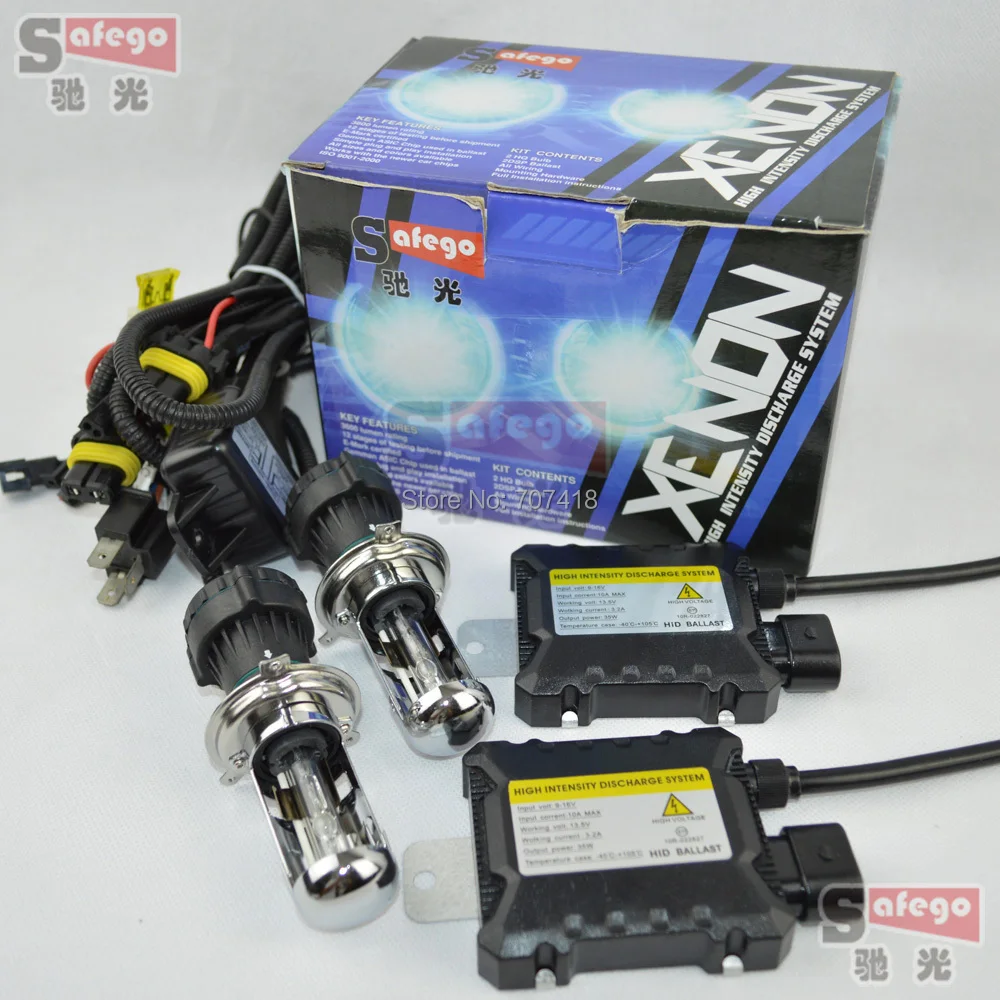 

10set 12V 35W xenon HID H4 hi/lo kit bixenon 4300K 6000K 5000K 8000K 10000K 12000K Hi Low hid xenon kit H4 bi xenon 4300K