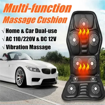

Car Massage Cushion Electric Massager Chair Pad Seat Vibration Heat For Waist Body Neck Back Massager With Remote Control