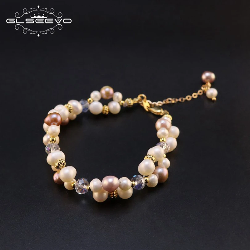 

GLSEEVO Natural Fresh Water Baroque Pearl Bracelets For Women Gifts Adjustable Bracelets & Bangle Luxury Fine Jewellery GB0064