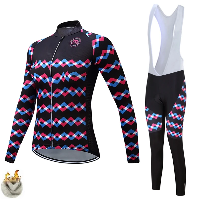 

2017 Brand New Winter Thermal Fleece Cycling Jersey long bib tights set Mountain bike Clothing Ropa Ciclismo