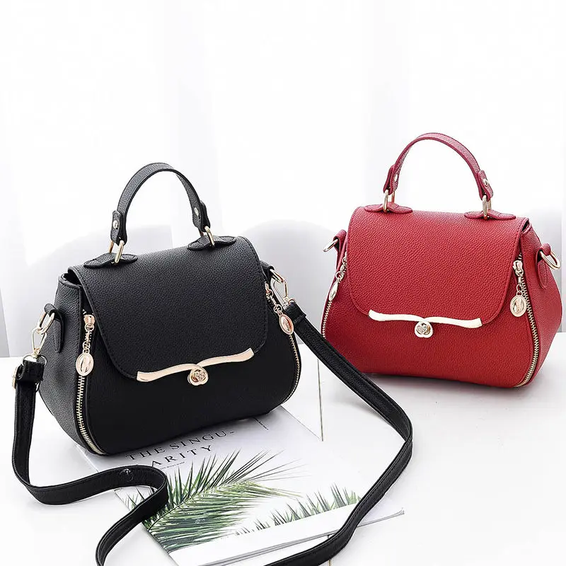 

New Sweet Ladies Handbag Ladies Fashion Elegant Bag Solid Color Matching Color Messenger Bags High Quality Shoulder Bag Top Sale