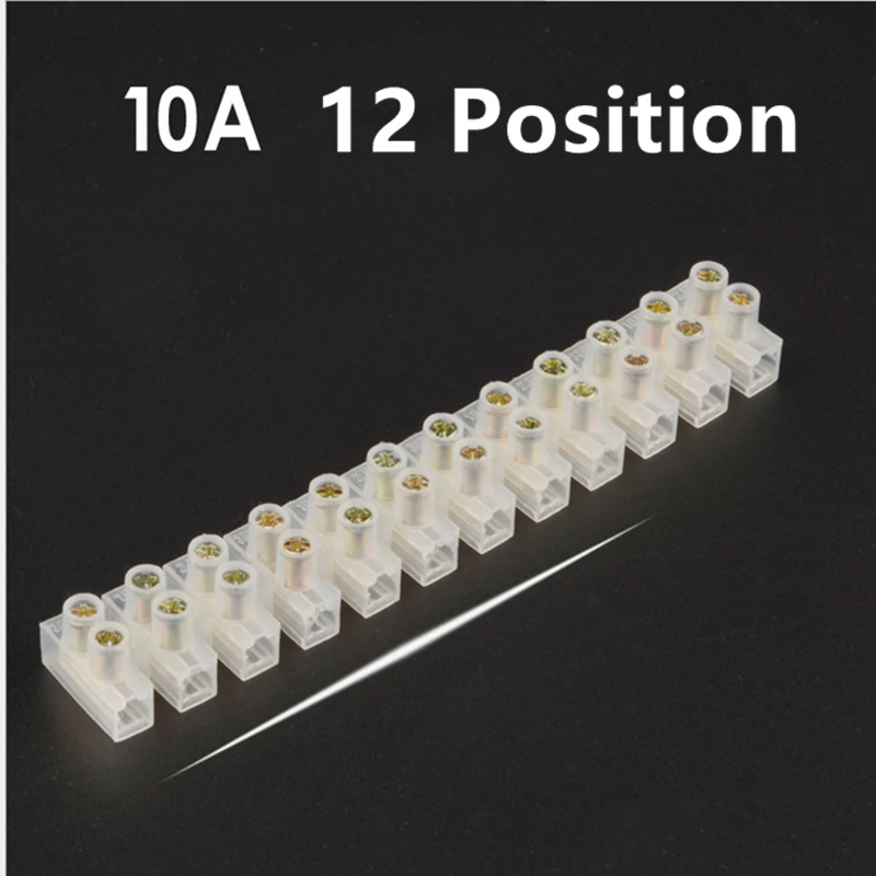 Винтовые клеммы Барьер разъем 2 шт. Электрический провод связи 12PositionStrip блок