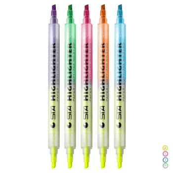 

6pcs/lot 2 Colors Twin Tip Highlighter DIY Marker Pens for School Bullet Journal Supplies Writing Drawing Marker Pen