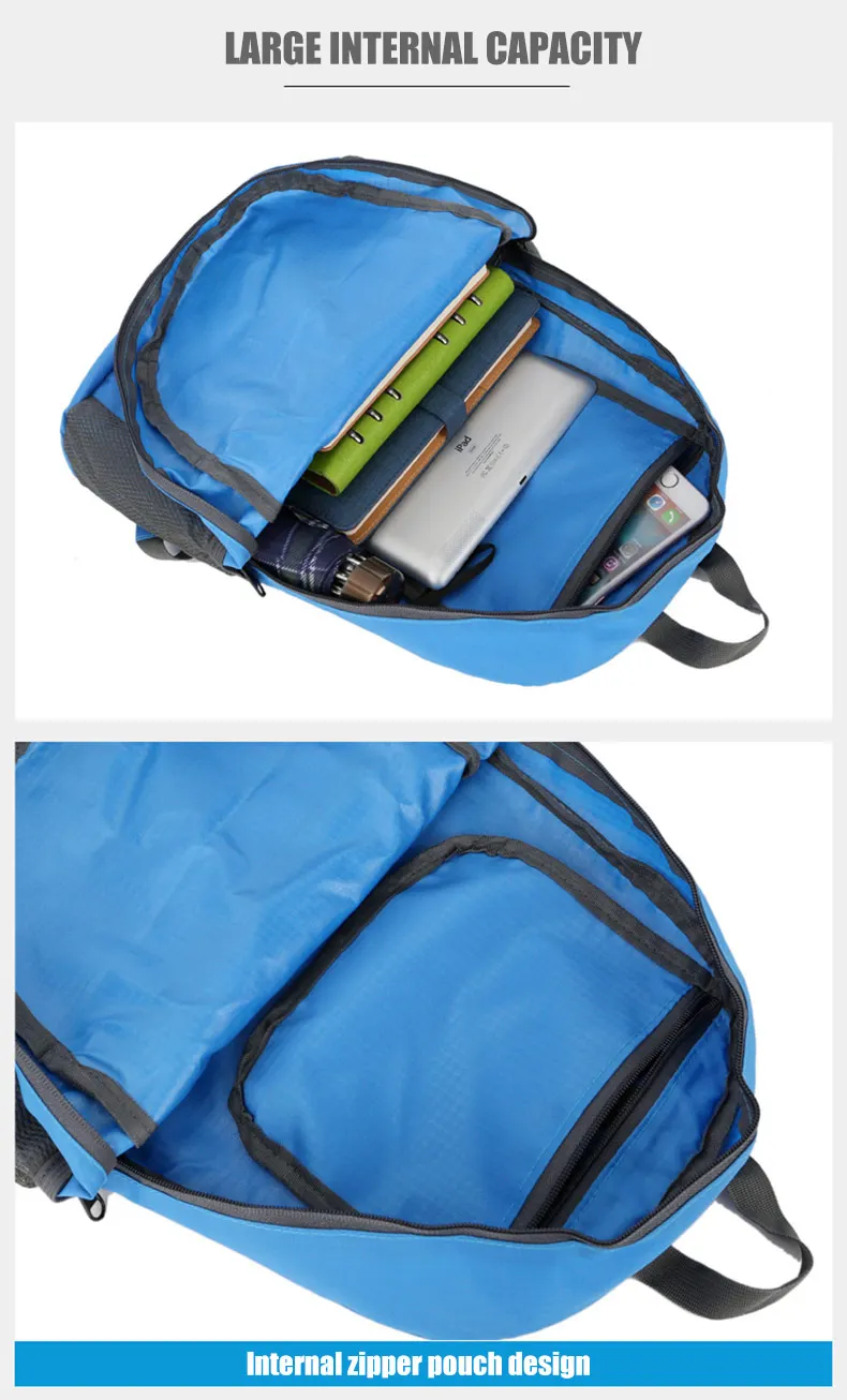Сверхлегкий кожи сумка нейлоновый рюкзак складной кемпинг Bagpacks складные спортивные сумки Пеший Туризм Sac De спорта на открытом воздухе Mochila