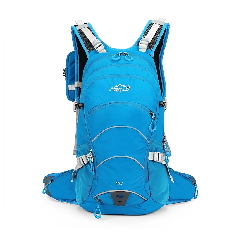 Водонепроницаемый рюкзак для езды на велосипеде, Проветриваемый, для велоспорта, альпинизма, путешествий, бега, портативный рюкзак, для спорта на открытом воздухе, сумки для воды, 20л - Цвет: Синий
