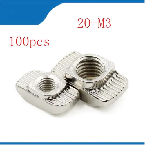 50pcs M3 T Nut 2020 M3 Hammer Block Slot Nuts for 20 serie Aluminum