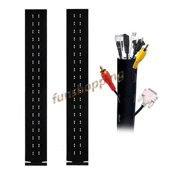 

2pcs 1.2m Cable Management Sleeve Flexible Neoprene Cable Wrap Wire Cord Hider Cover Organizer System for PC/TV/Office/Phones