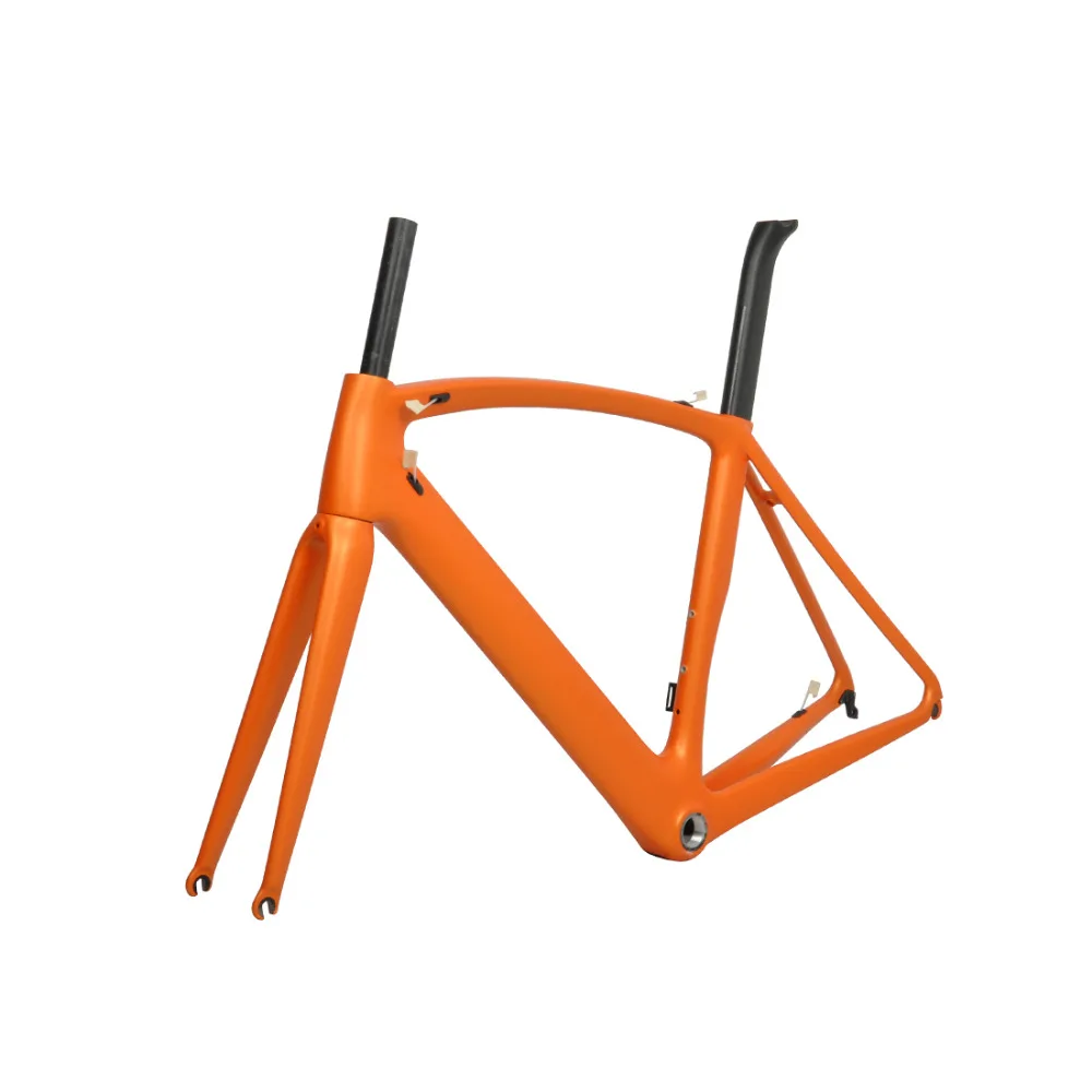 DENGFU Оранжевый Цвет 700C карбоновая, для шоссейного прогулочного велосипеда велосипедная Рама матовая Заказная велосипедная рама Di2