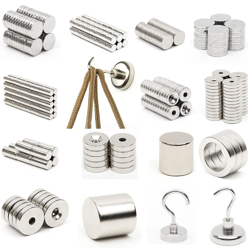 

1pcs N52 Mini Strong Magnet Neodymium Round Disc Square Block Rare Earth Magnet and Magnet Hook Fridge Magnets calamita
