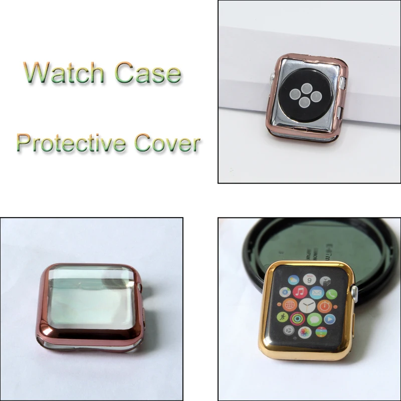 TPU watch Case For Apple Watch case 4 44/40mm Bumper Frame Shell For iwatch series 3 2 1 38/42mm Soft Protective Cover Accessory