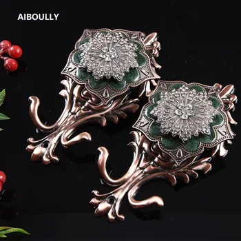 

AIBOULLY 2Pcs/set Fashion European Curtain Buckle Holder Hanger Bronze Display Rack Wall Hook Curtain Accessories