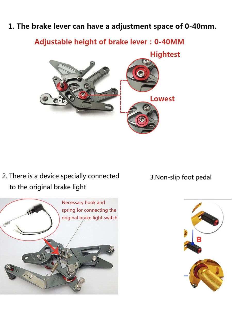 Для Suzuki GSXR1000 2005-2006 CNC Регулируемые подножки для ног Rider Rearset подставка для ног