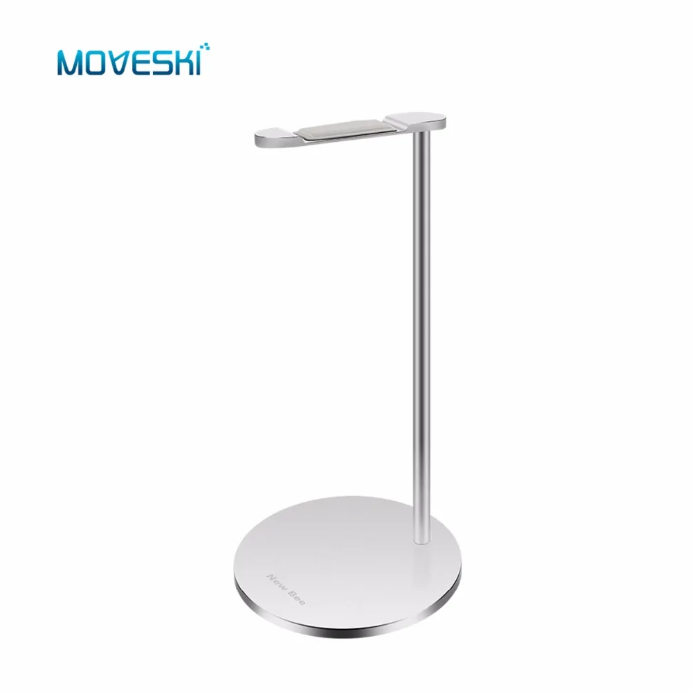 Moveski NB Z3 Headphone Stand aluminum Holder Earphone with leather Silicone Anti skid Flexible Headrest ABS Solid Base