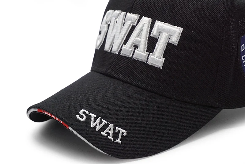 Мужская полицейская тактическая Кепка SWAT бейсбольная кепка Женская вышитая надпись Snapback шляпа шлем для папы Черная Спортивная армейская Кепка водителя грузовика s