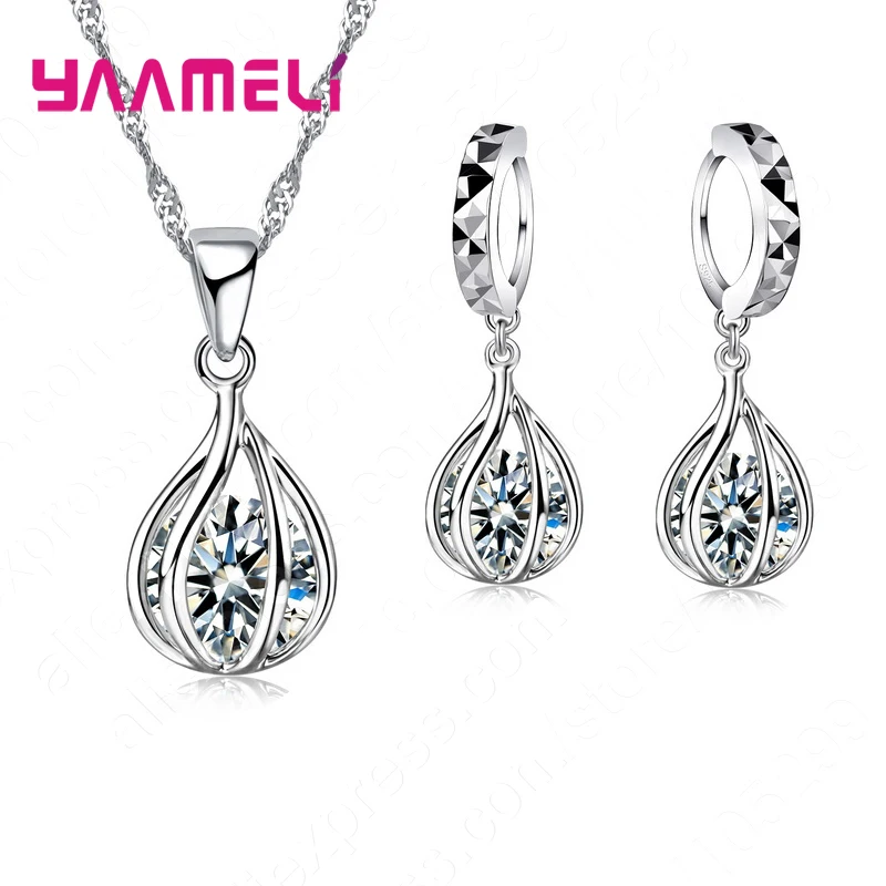 

Modern Artistic 925 Sterling Silver Irregular Figure Pendant Necklace Earrings Jewelry Set For Woman Girls Lady Gifts