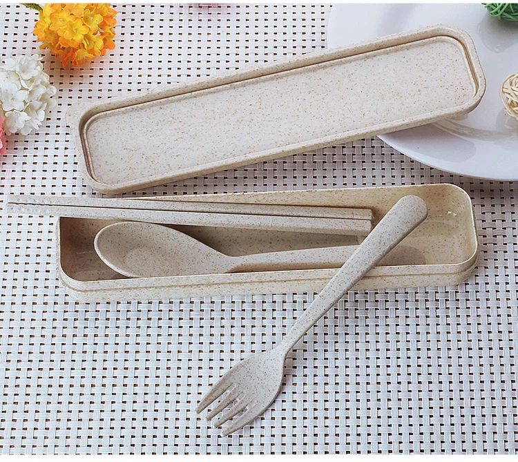 Пшеница Творческие Дети Путешествия Портативная посуда Подарочная коробка