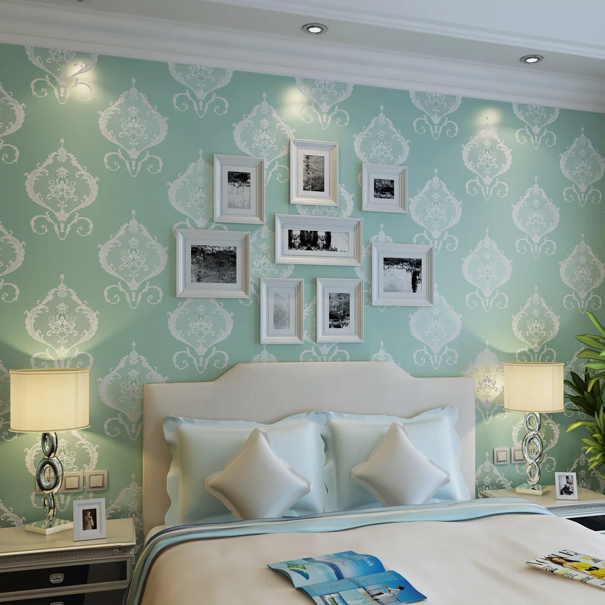 Online kopen wholesale blauw goud slaapkamer uit china blauw goud ...