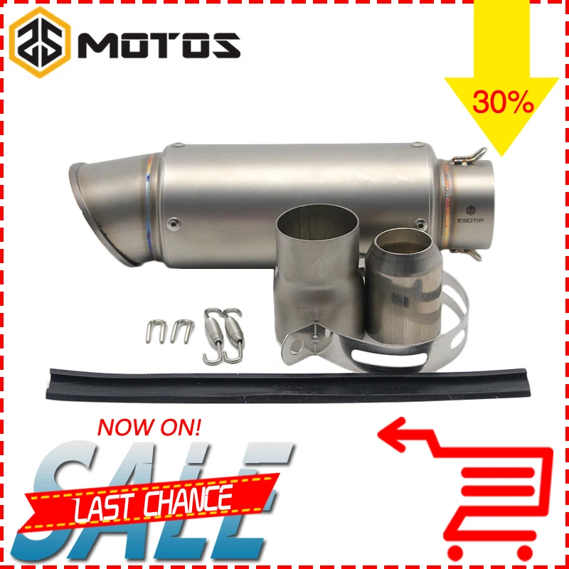 

ZS MOTOS 310mm Motorcycle Exhaust Motocross Off Road Cafe Racer Exhaust Muffler CBR600 GSXR Z750 Z800 MT07 MT09 TMAX530 Racing