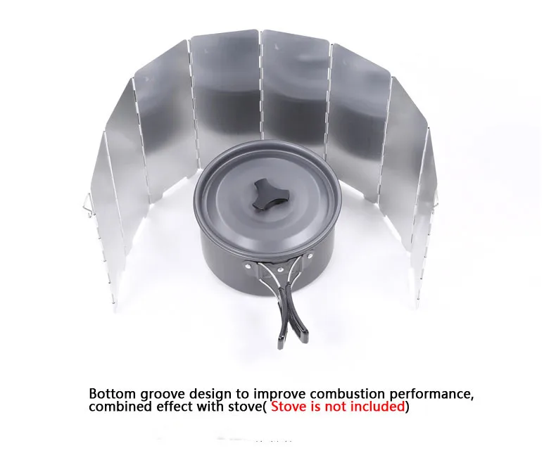 

HOT 8 Plates Outdoor Gas Camping Stove Folding Wind Screen Shield Windproof Board Foldable Camp Cooking Cooker Wind deflectors