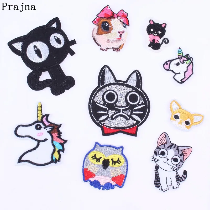 

Prajna Cute Anime Unicorn Dog Patch Embroidery Clothes Stickers Parch Sewing Applique Iron On Cartoon Patches For Clothing DIY
