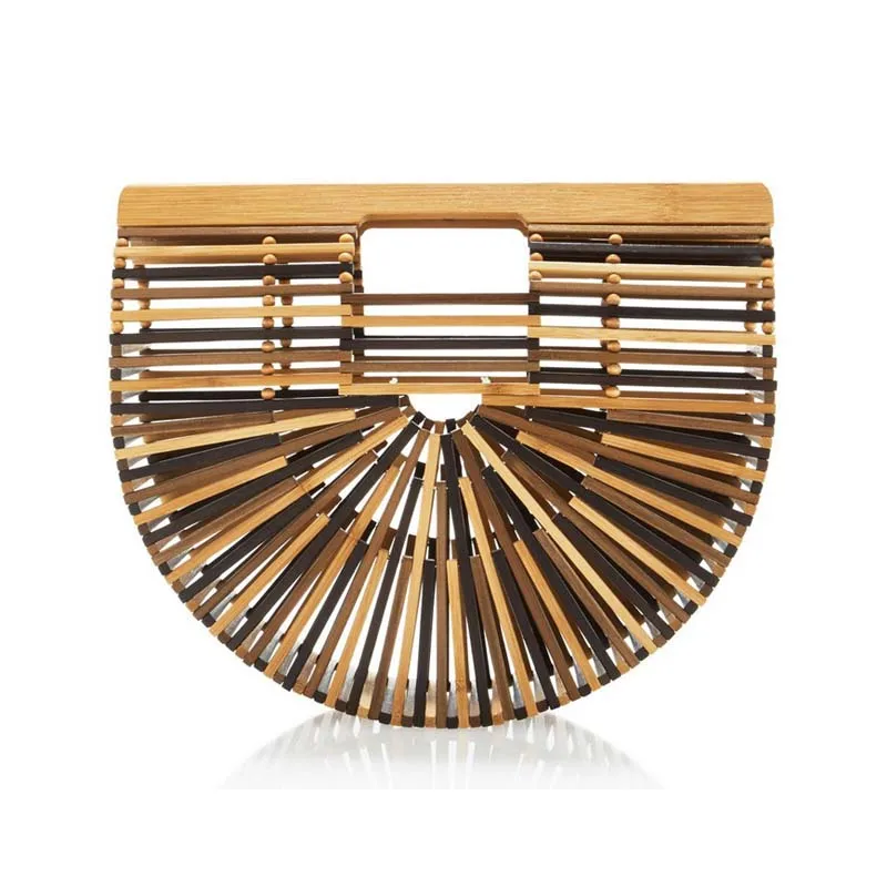 

Women Bamboo Handbag Brand Designer Lady Tote Bags Top Handle Bamboo Bag For Women Summber Beach Hand bag
