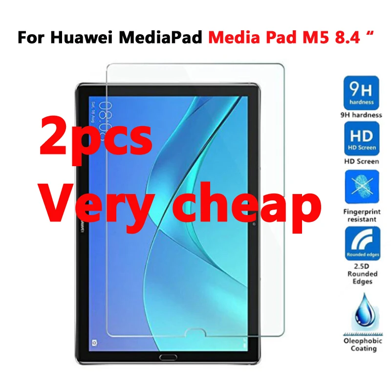 2 шт. закаленное Стекло для huawei MediaPad M3 M5 8,4 Экран протектор T1 M2 7,0 M2 8,0 M3 8,0 Lite T3 8,0 Стекло пленка - Цвет: MediaPad M5 8.4